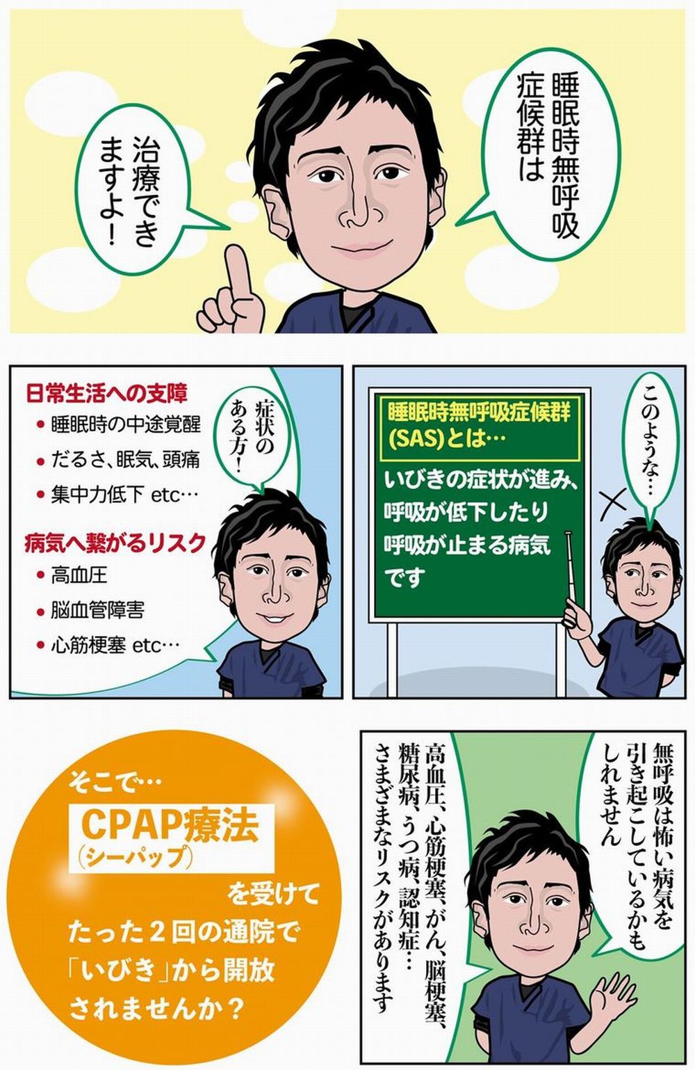 漫画で分かるCPAP療法